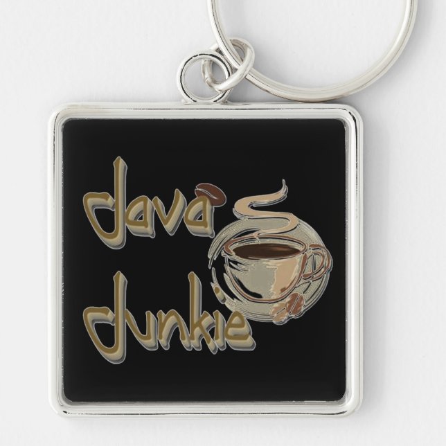 Java Junkie Coffee Älskare Nyckelring (Framsidan)