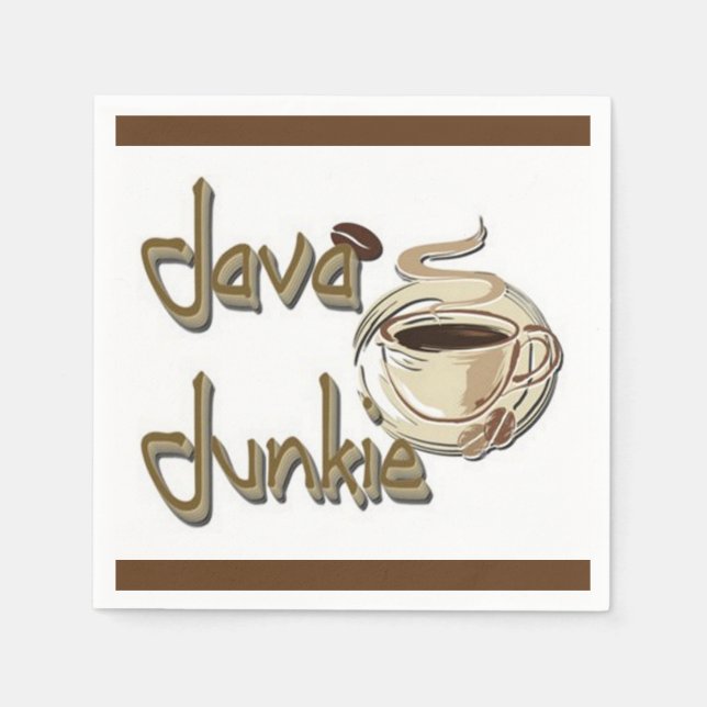 Java Junkie Coffee Älskare White Napkins Pappersservett (Framsidan)