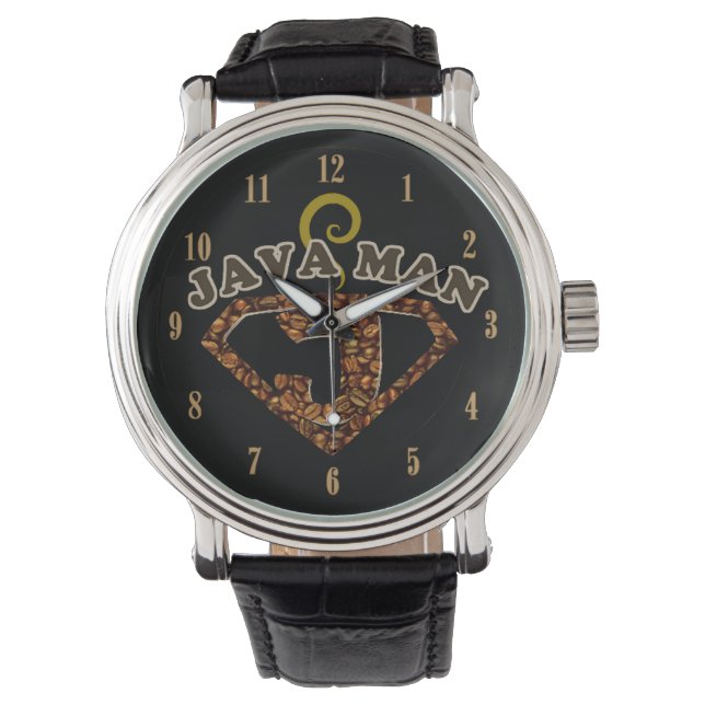 Java Man Coffee Humor Armbandsur (Framsida)