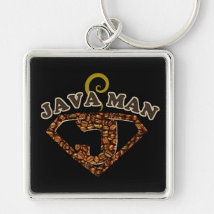 Java Man Coffee Humor Nyckelring