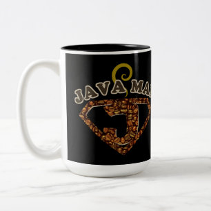 Java Man Coffee Humor Två-Tonad Mugg