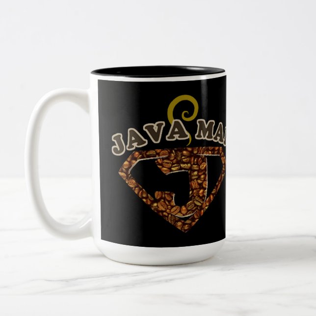 Java Man Coffee Humor Två-Tonad Mugg (Vänster)