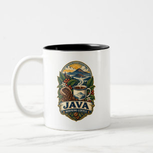 Java Morgonkaffe Vintage Tvåtons Mugg