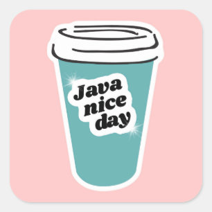 Java Nice Day Sticker Fyrkantigt Klistermärke