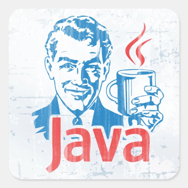 Java Programmer Fyrkantigt Klistermärke (Framsida)