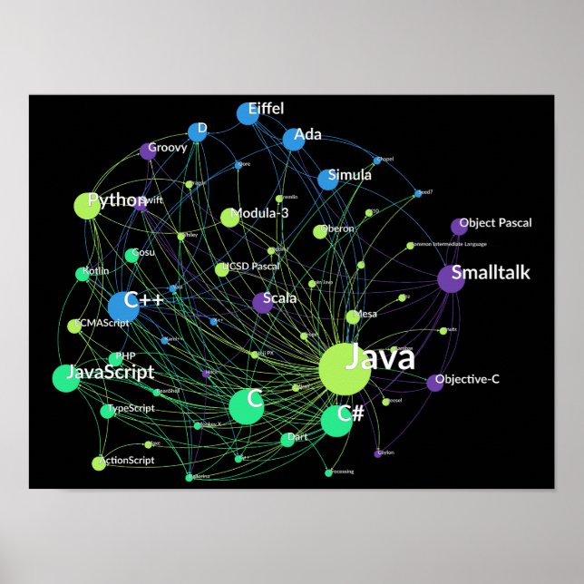 Java Programming Language Influence Network Graph Poster (Framsidan)