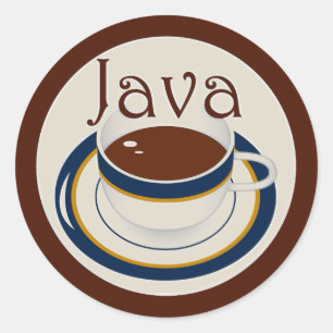 Java Runt Klistermärke