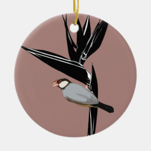 Java Sparrow Bird Julgransprydnad Keramik