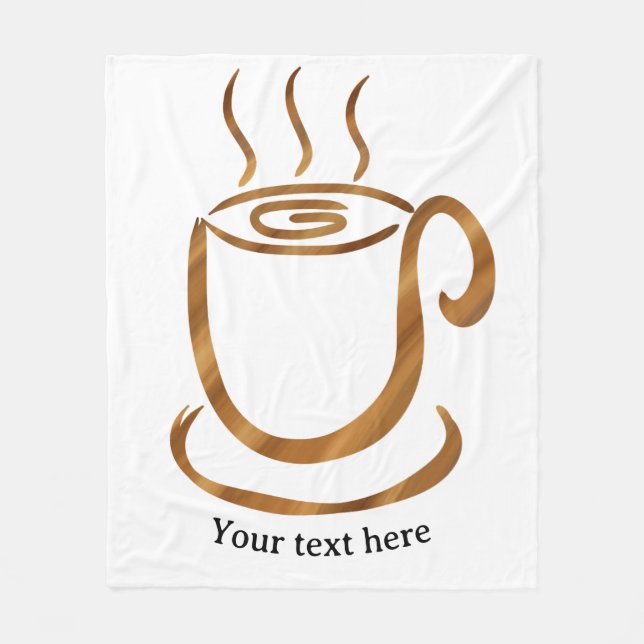 Java Steaming Cup | Trä Böjd Kaffe & Te Fleecefilt (Framsidan)