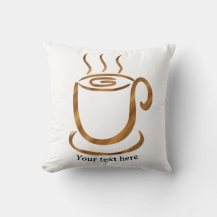 Java Steaming Cup Trä Böjd Kaffe & Te Kudde