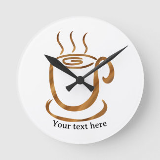 Java Steaming Cup | Trä Böjd Kaffe & Te Rund Klocka