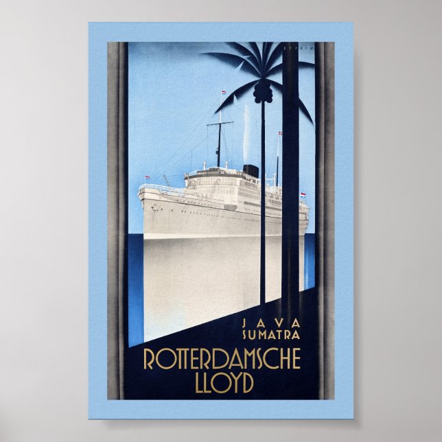 Java Sumatra Rotterdamsche Lloyd Vintage Affisch (Framsidan)