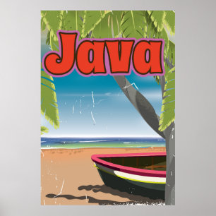 Java vintage resor poster