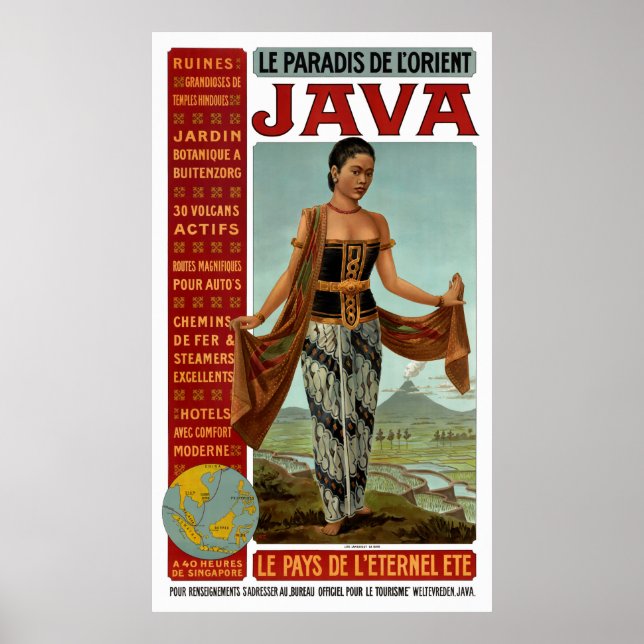 Java Vintage resor Poster återställd (Framsidan)