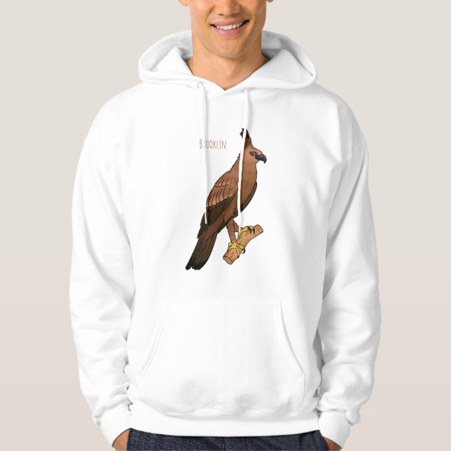 Javan Hawk eagle (tecknad) Hoodie (Framsida)