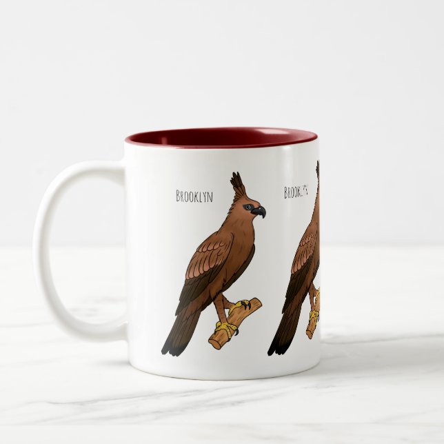 Javan Hawk eagle (tecknad) Två-Tonad Mugg (Vänster)