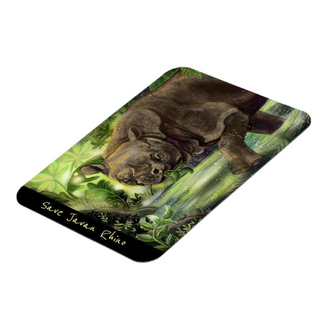 Javan Rhino Art Magnet (Vänstra Sidan)