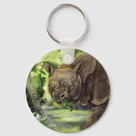 Javan Rhino Art Nyckelring