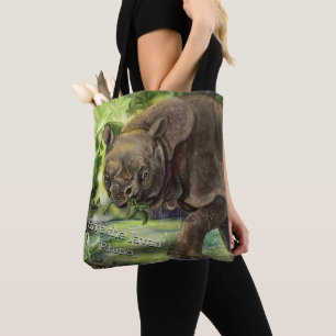 Javan Rhino Art Tygkasse