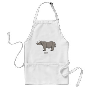 Javan rhinoceros tecknad illustration förkläde