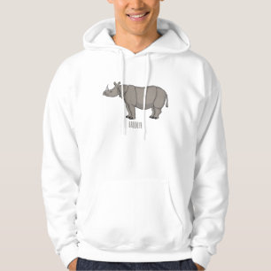 Javan rhinoceros tecknad illustration hoodie