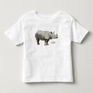 Javan rhinoceros tecknad illustration t shirt