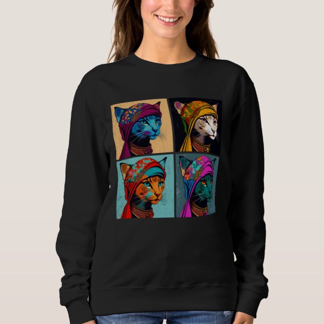 Javanese Cat Pop Illustration Colorful Animal Men T Shirt (Framsida)