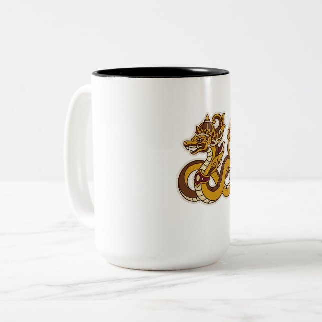 Javanesisk drake Två-Tonad mugg (Framsida vänster)