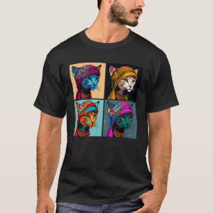 Javanesisk katt Popillustration Färgglad Djur Man T Shirt