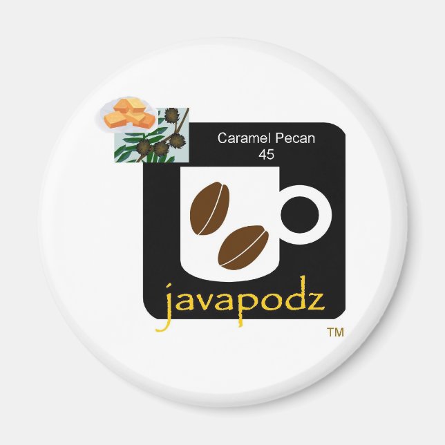 JavaPodz Frig Magnet - Caramel Pecan (Framsidan)