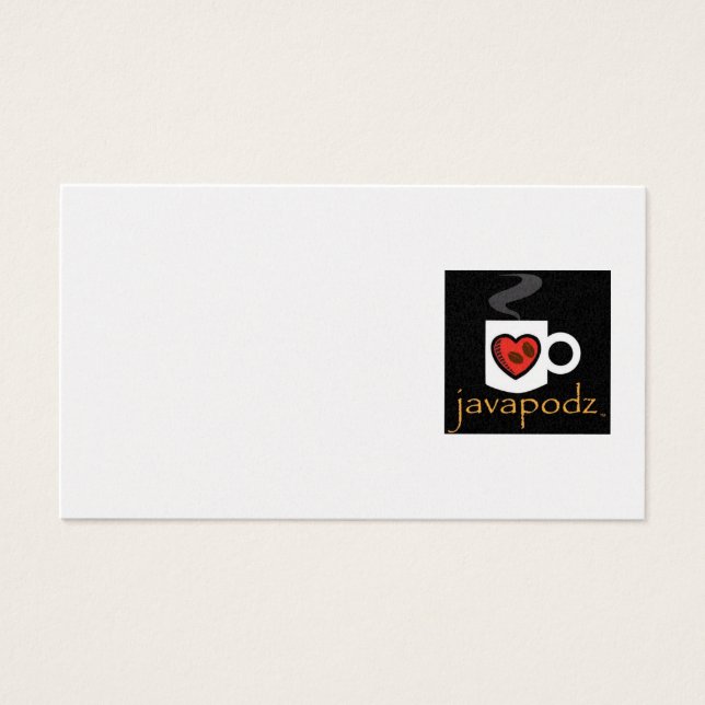 JavaPodz Small NoteCard Visitkort (Framsidan)