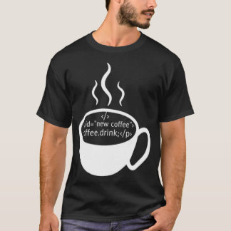 JavaScript HTML-kod Drink-kaffe T Shirt