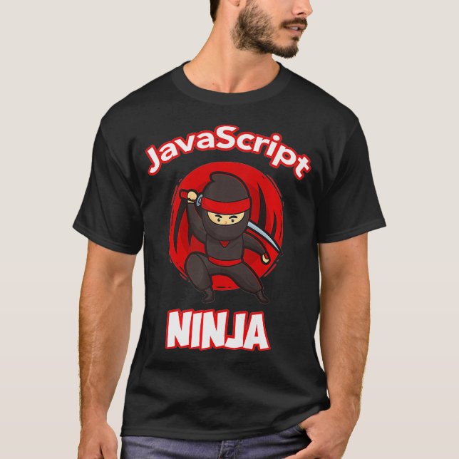 JavaScript Ninja Programmer Premium  T Shirt (Framsida)
