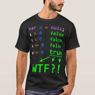 Javascript Programming Joke med null-värde för de T Shirt
