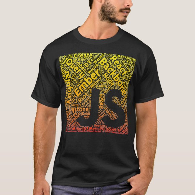JavaScript Shirt JS Framework Orange Gult Gradi T (Framsida)