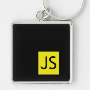 JavaScriptfläkten knäppas Keychain Fyrkantig Silverfärgad Nyckelring