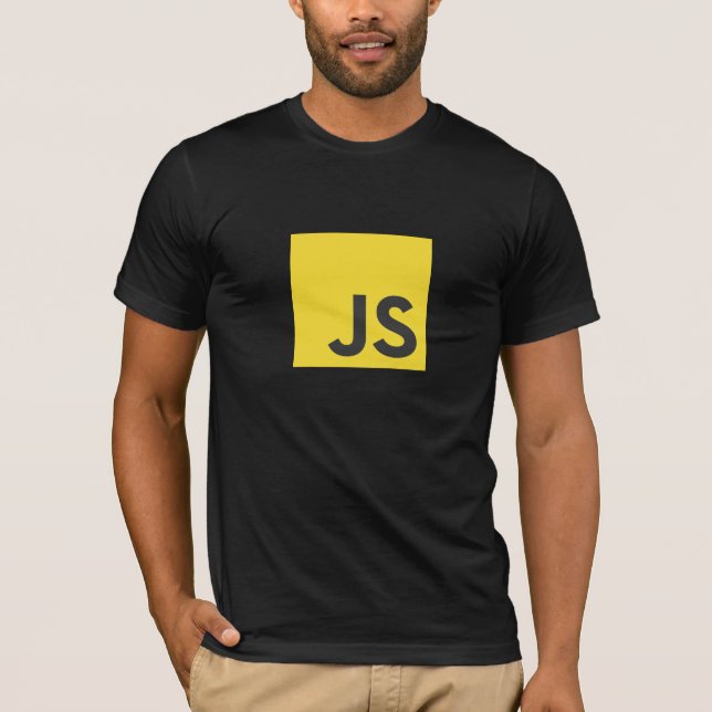 JavascriptlogotypT-tröja (svarten) Tee (Framsida)