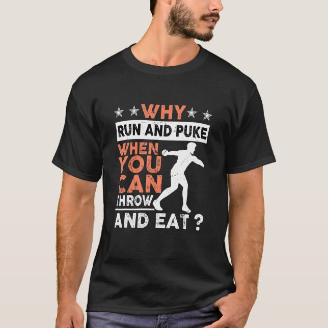 Javelin Discus Thrower Sport Joke Idrottsman Hamme T Shirt (Framsida)