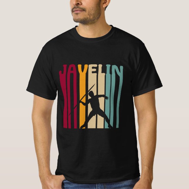 Javelin Throw Javelin Retro Silhouette Gift T Shirt (Framsida)