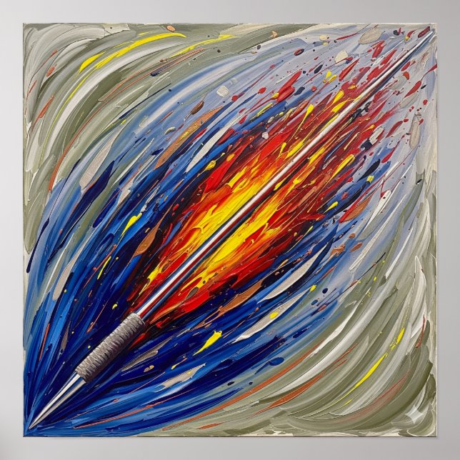 Javelin Throw Painting Poster (Framsidan)