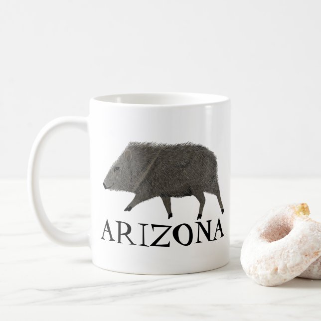 Javelina ARIZONA Desert Vild Djurens krökaraktär Kaffemugg (Med munk)