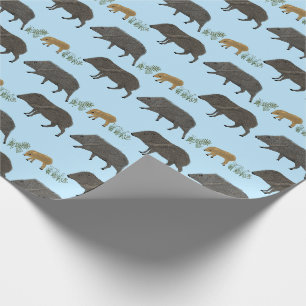 Javelina Family Porträtt Desert Animals Mönster Presentpapper