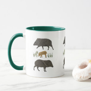 Javelina Family Porträtt Desert Animals Mugg
