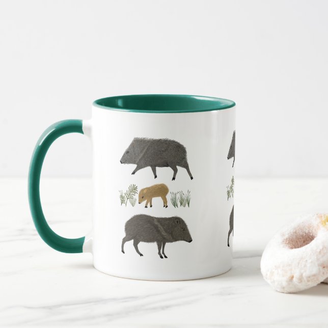 Javelina Family Porträtt Desert Animals Mugg (Med munk)