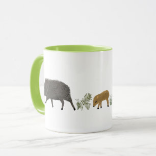 Javelina Family Porträtt Desert Animals Mugg