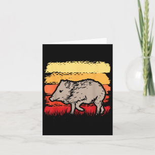 Javelina Retro Vintage 80-Tal Solnedgång Söt Rolig Kort