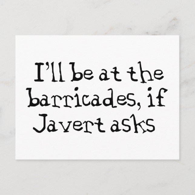 Javert Les Miserables Vykort (Framsida)