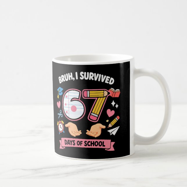 Jävlar, jag överlevde 67 skoldagar kaffemugg (Höger)