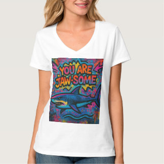 Jaw-some Shark Graffiti T Shirt