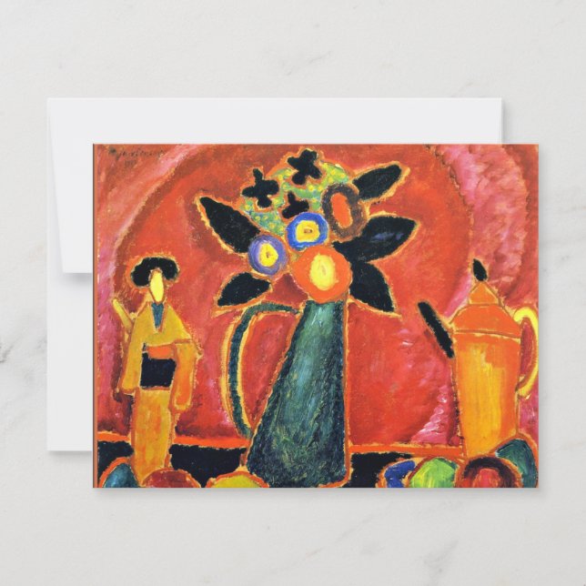 Jawlensky - Japansk blomma, färglös målning Kort (Framsida)